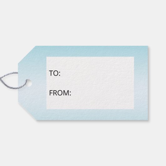 青に緑のスカーフを着た可愛いGentooペンギン ギフトタグ (裏面横)