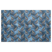 青に花の咲く冠を持つ鳥 ファブリック (ファットクウォーター)