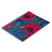 青に赤いケシと青いトウモロコシの花 ノートブック (左側)