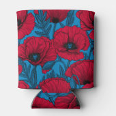 青に赤いケシ畑 缶クーラー (裏面)