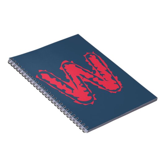 青に赤く染まる不気味なモノグラム ノートブック (右側)