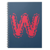 青に赤く染まる不気味なモノグラム ノートブック (正面)