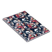 青に赤、白の花。 ノートブック (右側)