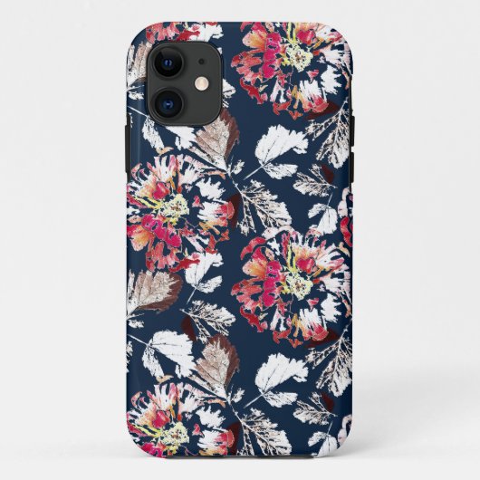 青に赤、白の花。 Case-Mate iPhoneケース (裏面)