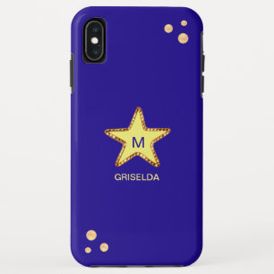 青に輝くきれいな金色の星 iPhone XS MAXケース