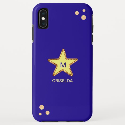 青に輝くきれいな金色の星 Case-Mate iPhoneケース (裏面)