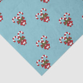 青に2つの赤と白キャンディーの模様 薄葉紙 (詳細)