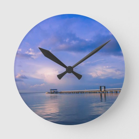 青に ラウンド壁時計 (正面)