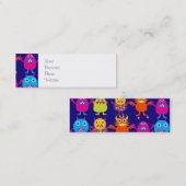 青のおもしろいなモンスターのパーティーのかわいい創造物 スキニー名刺 (正面/裏面)