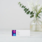 青のおもしろいなモンスターのパーティーのかわいい創造物 スキニー名刺 (スタンド正面)