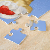 青のかわいいテディー・ベアのHypnotist ジグソーパズル (側面)