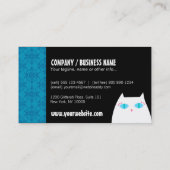 青のかわいらしい猫ちゃん 名刺 (裏面)