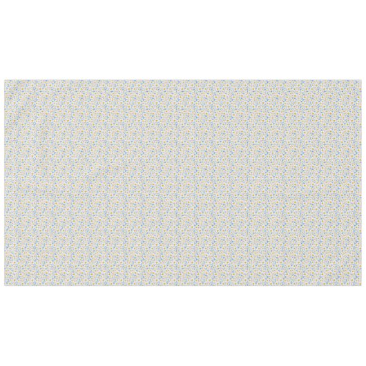 青のかわいらし白いデイジーのパターン テーブルクロス (正面(横))