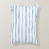 青のかわいらし白のパストライプのターン アクセントクッション (裏面(縦))