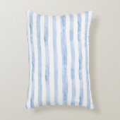 青のかわいらし白のパストライプのターン アクセントクッション (正面(垂直))