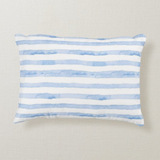 青のかわいらし白のパストライプのターン アクセントクッション (裏面)