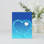 青のきらめくハート ポストカード (スタンド正面)