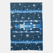 青のくるみ割り キッチンタオル (縦)