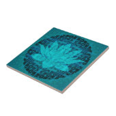 青のはすの花 タイル (側面)