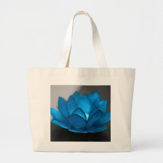 青のはすの花 ラージトートバッグ