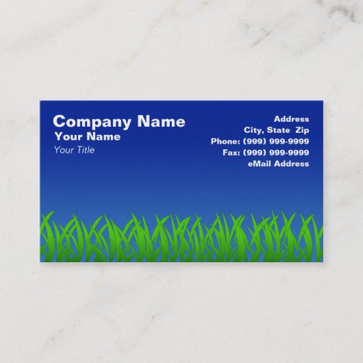 青のゆとりの空に対する芝生 名刺 (正面)