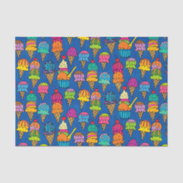 青のアイスクリームコーン 薄葉紙