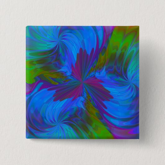 青のアイリス 缶バッジ (正面)