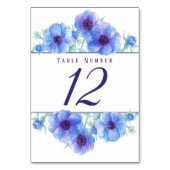青のアネモネ水彩画の表番号 テーブルナンバー (正面)