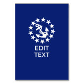 青のアメリカの航海のなヨットの旗のいかり テーブルナンバー (正面)