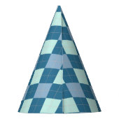 青のアーガイルヴィンテージ パーティーハット (裏面)