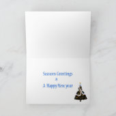 青のアールデコのクリスマスの女の子 シーズンカード (内部)