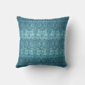 青のウィリアム・モリスの兄弟のウサギパターン クッション (裏面)