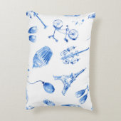 青のエッフェル塔 パリ 水彩画アート アクセントクッション (裏面(縦))