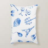 青のエッフェル塔 パリ 水彩画アート アクセントクッション (正面(垂直))