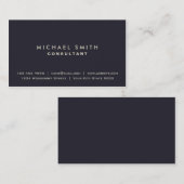 青のエレガントな専門の明白でモダンな金ゴールド 名刺 (正面/裏面)