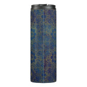 青のエレガントな金ゴールドのはすの花 タンブラー (裏面)