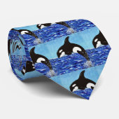 青のオルカ絵を描は ネクタイ (ロール)
