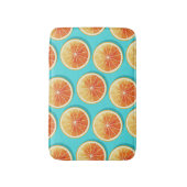 青のオレンジ色のスライス バスマット (正面縦)