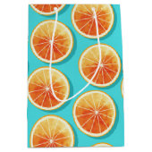 青のオレンジ色のスライス ミディアムペーパーバッグ (正面)