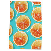 青のオレンジ色のスライス ミディアムペーパーバッグ (裏面)