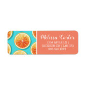 青のオレンジ色のスライス ラベル (正面)