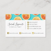 青のオレンジ色のスライス 名刺 (裏面)