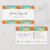 青のオレンジ色のスライス 名刺 (正面/裏面)