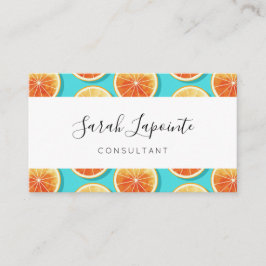 青のオレンジ色のスライス 名刺