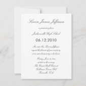 青のオープンハウスのパーティーの卒業の招待状 招待状 (裏面)