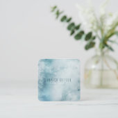 青のカスタマイズ可能なタイプ染料水彩 スクエア名刺 (スタンド正面)