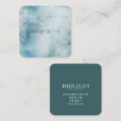 青のカスタマイズ可能なタイプ染料水彩 スクエア名刺 (正面/裏面)
