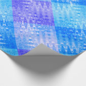 青のカッコいいの明るいダイヤモンドパターン泡の陰 ラッピングペーパー (角)