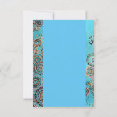 青のカラスの絵画 サンキューカード (裏面)