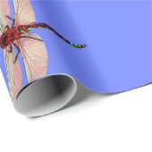 青のカラフルなトンボ ラッピングペーパー (ロールコーナー)